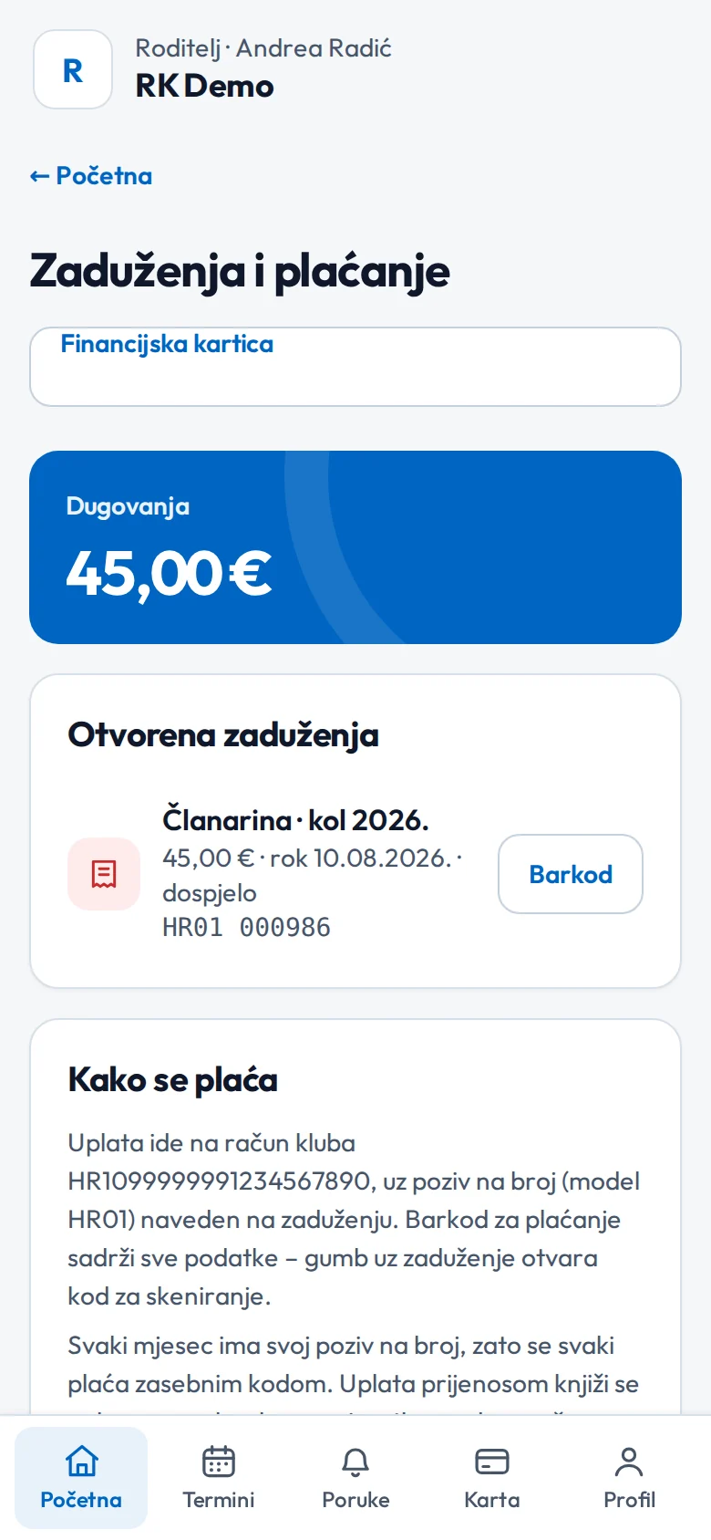 Roditelj — zaduženja i plaćanje