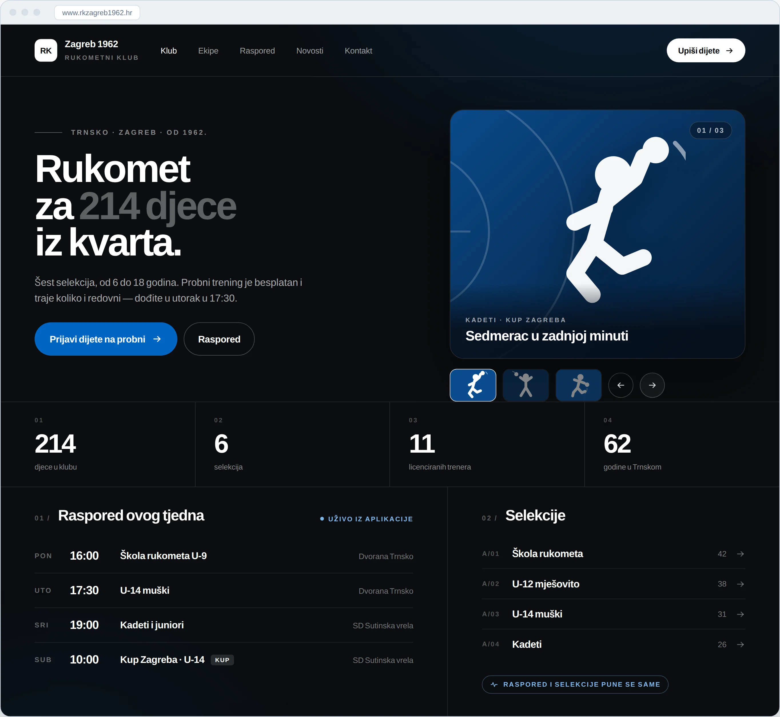 Web stranica kluba